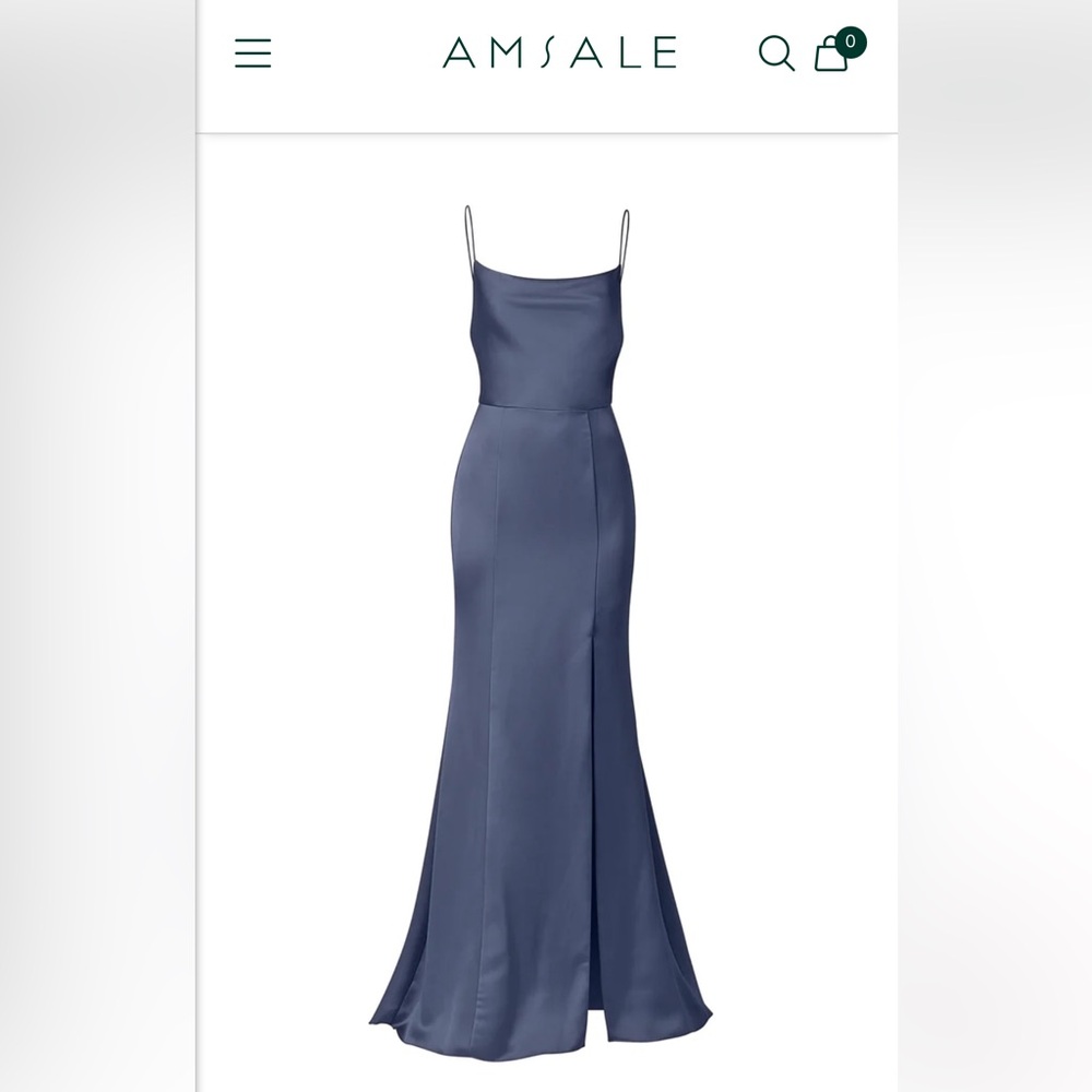 Amsale Bridesmaid Dress in Slate Blue